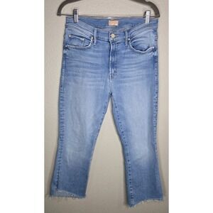 MOTHER The Insider Crop Step Fray Light Wash Jeans 29 Limited Edition High Rise